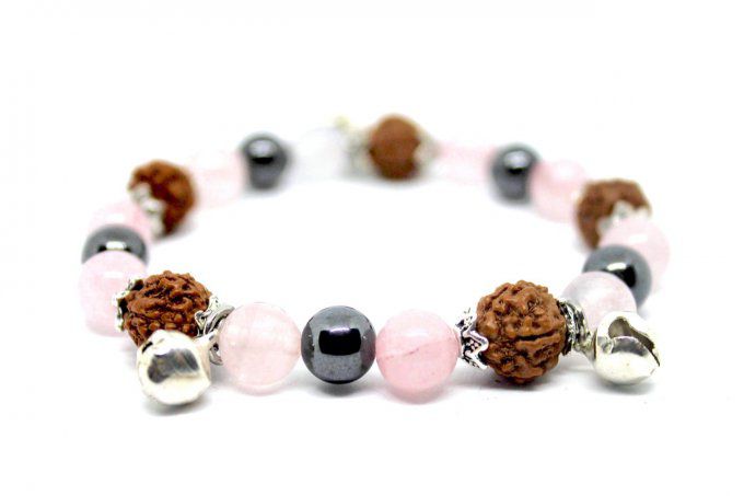 Bracelet Rudraksh's Quartz rose